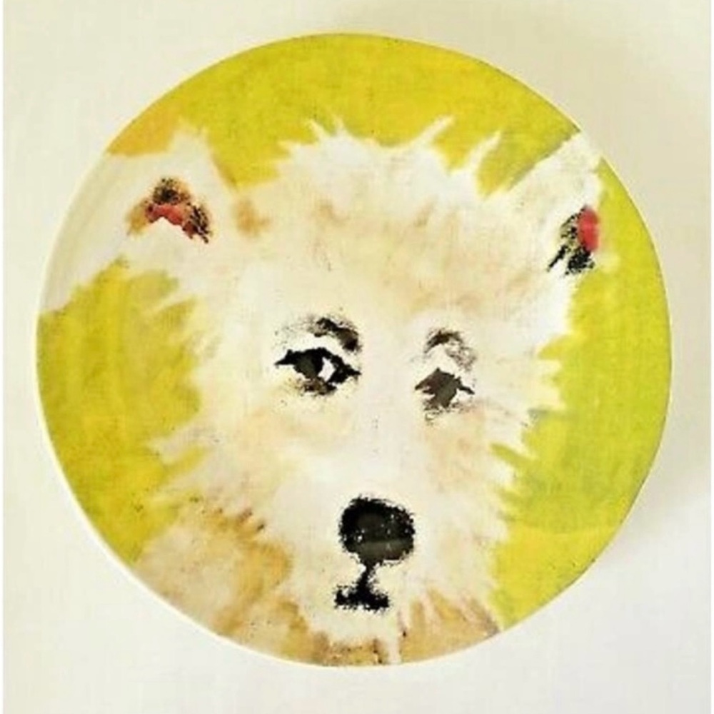 Anthropologie Carole Akins Furry Friends Chipper Dessert Plate
